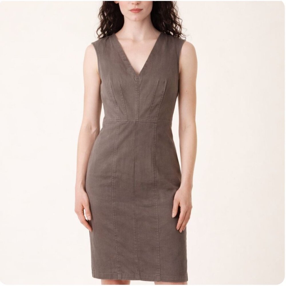 Prairie Underground Sleeveless V-Neck Canvas Sheath Dress Medium